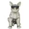 CosmoLiving by Cosmopolitan Silver Ceramic Glam Sculpture, Dog 12" x 6" x 10"